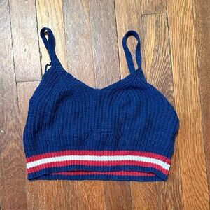 American Eagle Outfitters Navy Tank Top with Red and White Stripes
